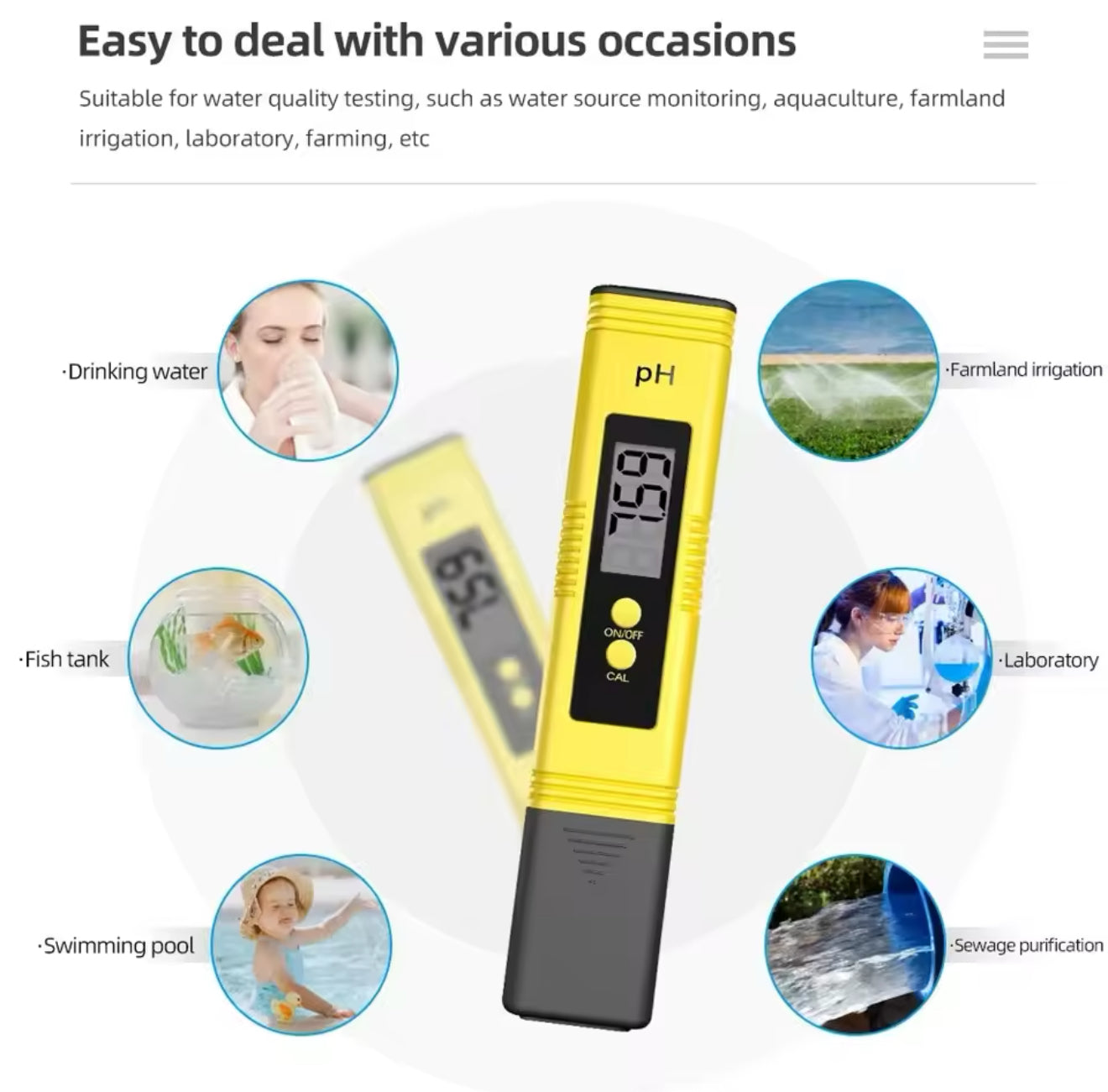 Digitaler pH-Wert Tester (blau oder gelb) – Tragbares Messgerät für Wasseranalysen