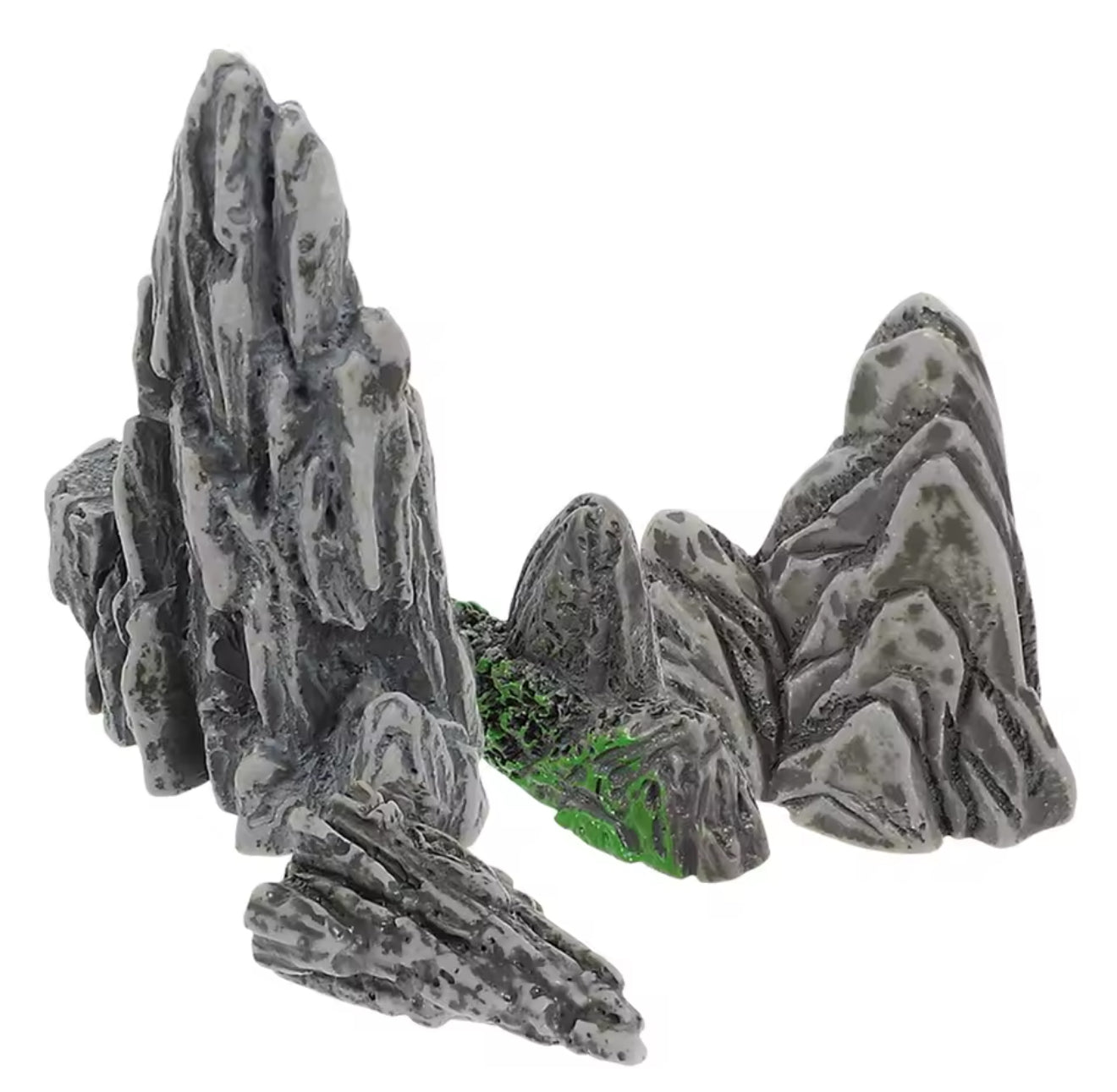 Miniatur-Felsenset (4-teilig) – Dekorative Felsformation aus Resin für Aquarien & Landschaftsgestaltung